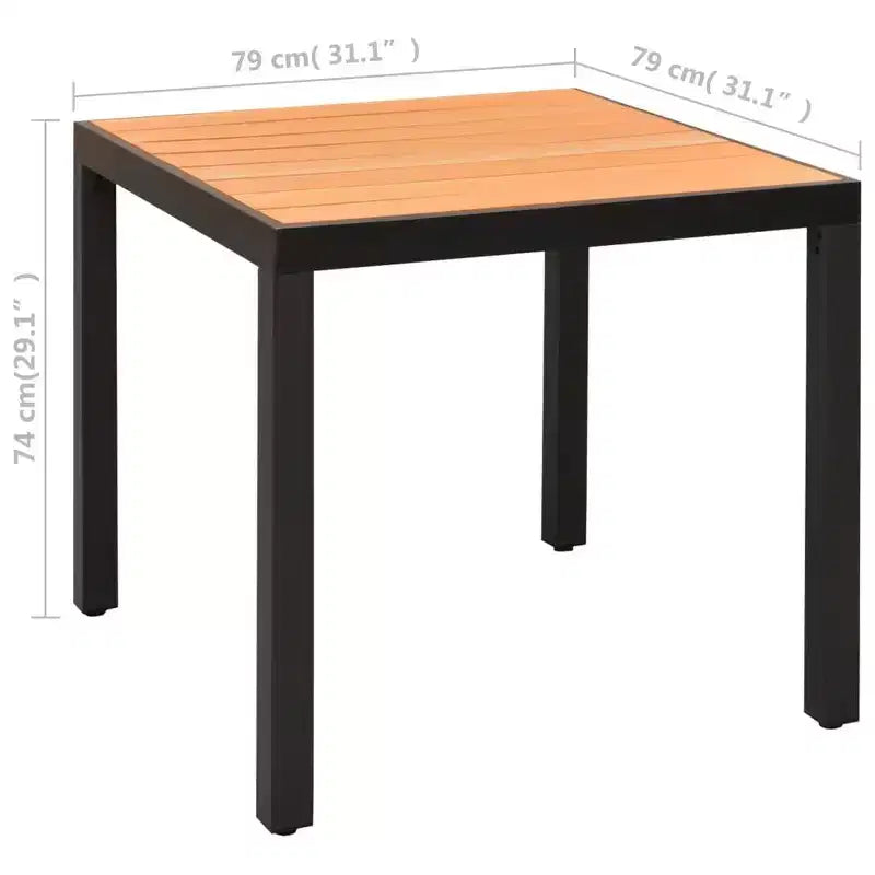 vidaXL Ensemble de salle à manger en résine tressée noir et marron Taille standard Durable