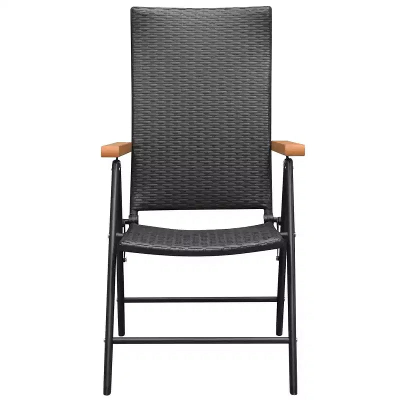 vidaXL Ensemble de salle à manger en résine tressée noir et marron Taille standard Durable