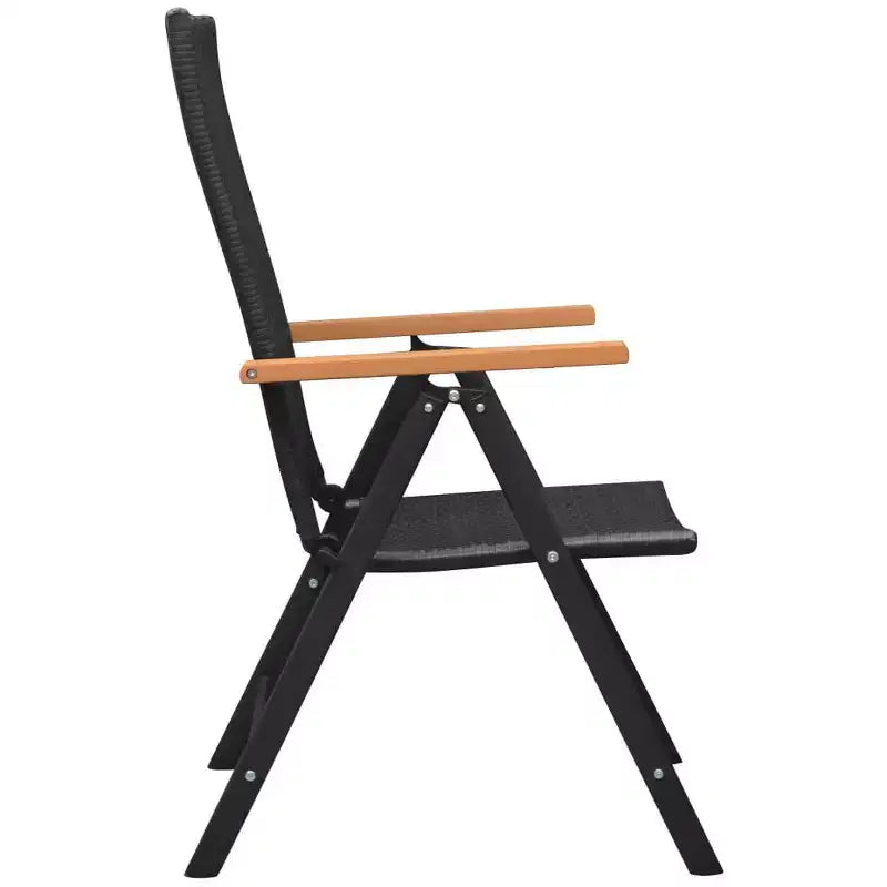 vidaXL Ensemble de salle à manger en résine tressée noir et marron Taille standard Durable
