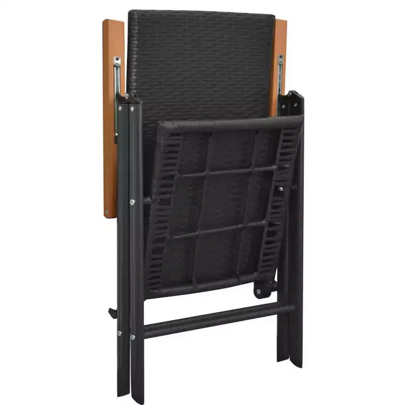 vidaXL Ensemble de salle à manger en résine tressée noir et marron Taille standard Durable