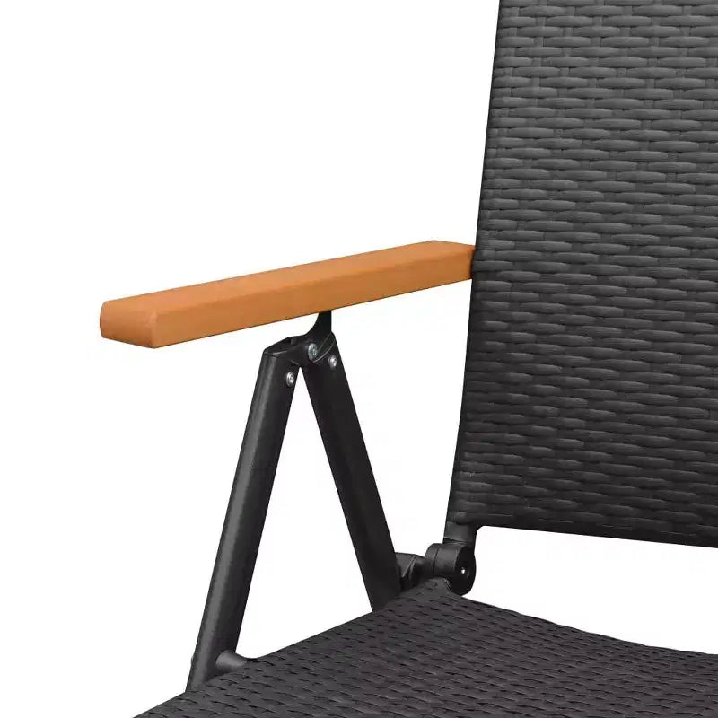 vidaXL Ensemble de salle à manger en résine tressée noir et marron Taille standard Durable
