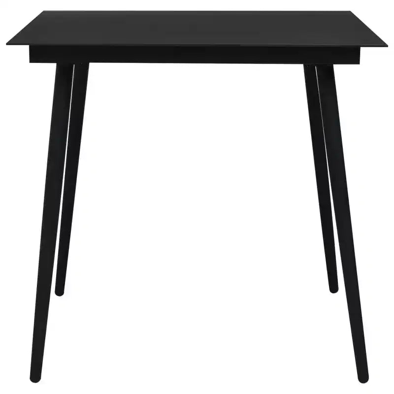 vidaXL Ensemble de salle à manger noir, verre, acier thermolaqué, rotin creux en PVC