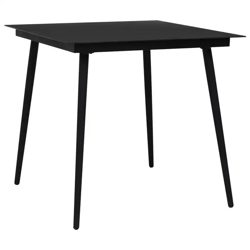 vidaXL Ensemble de salle à manger noir, verre, acier thermolaqué, rotin creux en PVC