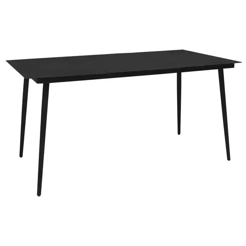 vidaXL Ensemble de salle à manger noir Verre Grand ensemble de salle à manger de jardin durable