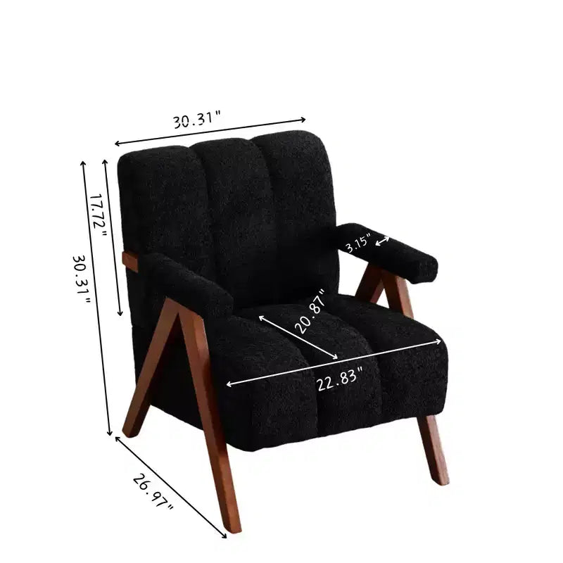 ModernLuxe Fauteuil d'appoint rembourré, Fauteuil simple, Fauteuil ergonomique, Fauteuil de lecture rembourré, Fauteuil de loisirs, Chenille