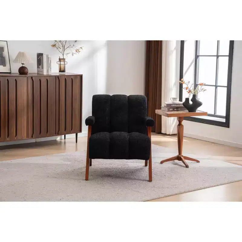 ModernLuxe Fauteuil d'appoint rembourré, Fauteuil simple, Fauteuil ergonomique, Fauteuil de lecture rembourré, Fauteuil de loisirs, Chenille
