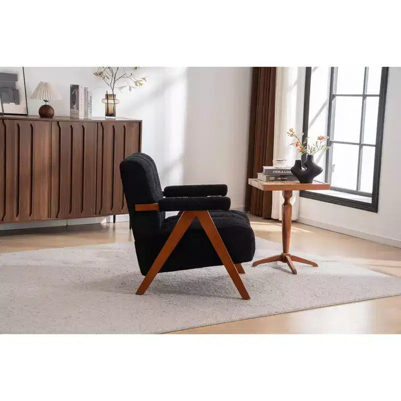 ModernLuxe Fauteuil d'appoint rembourré, Fauteuil simple, Fauteuil ergonomique, Fauteuil de lecture rembourré, Fauteuil de loisirs, Chenille