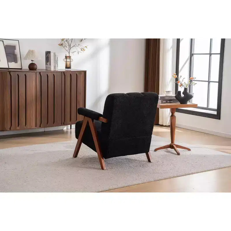 ModernLuxe Fauteuil d'appoint rembourré, Fauteuil simple, Fauteuil ergonomique, Fauteuil de lecture rembourré, Fauteuil de loisirs, Chenille