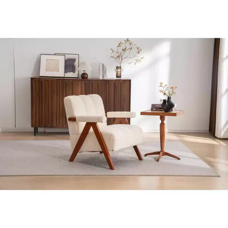 ModernLuxe Fauteuil d'appoint rembourré, Fauteuil simple, Fauteuil ergonomique, Fauteuil de lecture rembourré, Fauteuil de loisirs, Chenille