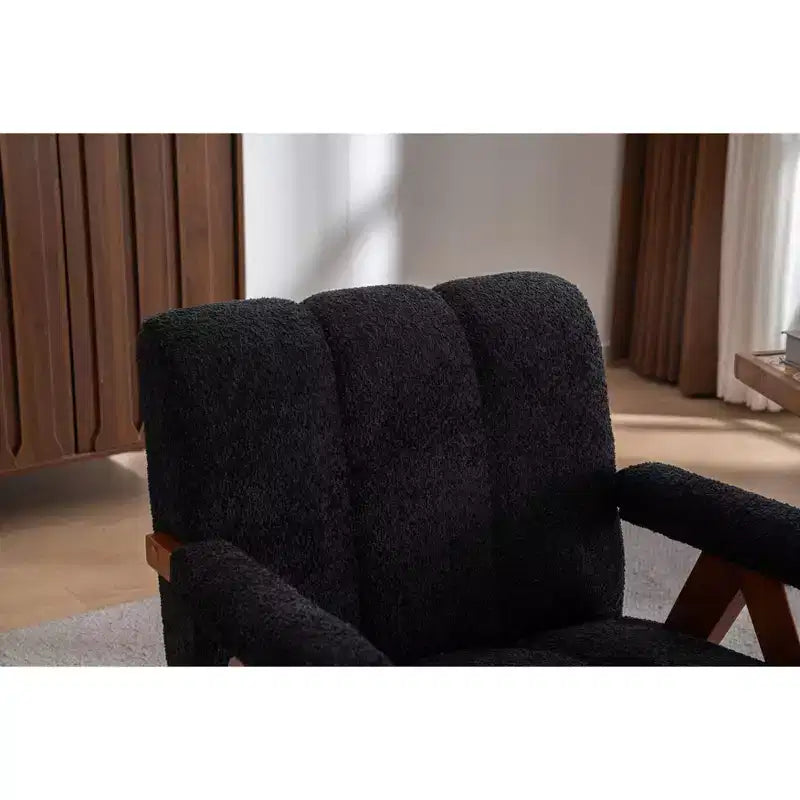 ModernLuxe Fauteuil d'appoint rembourré, Fauteuil simple, Fauteuil ergonomique, Fauteuil de lecture rembourré, Fauteuil de loisirs, Chenille