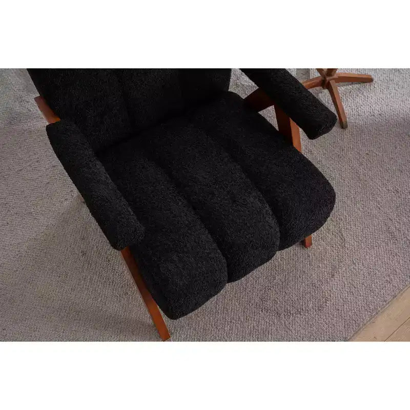 ModernLuxe Fauteuil d'appoint rembourré, Fauteuil simple, Fauteuil ergonomique, Fauteuil de lecture rembourré, Fauteuil de loisirs, Chenille