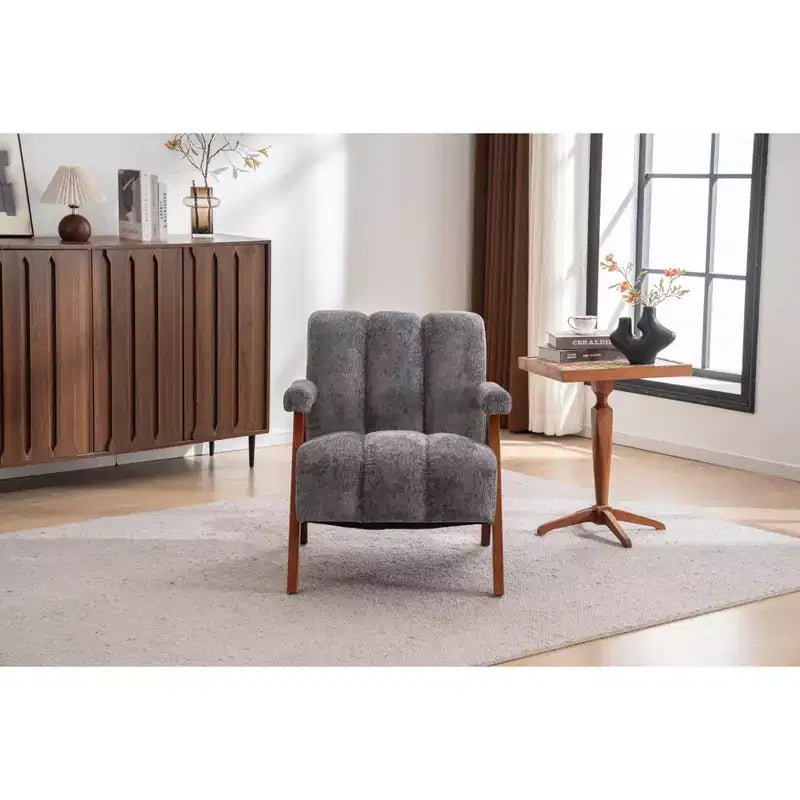 ModernLuxe Fauteuil d'appoint rembourré, Fauteuil simple, Fauteuil ergonomique, Fauteuil de lecture rembourré, Fauteuil de loisirs, Chenille