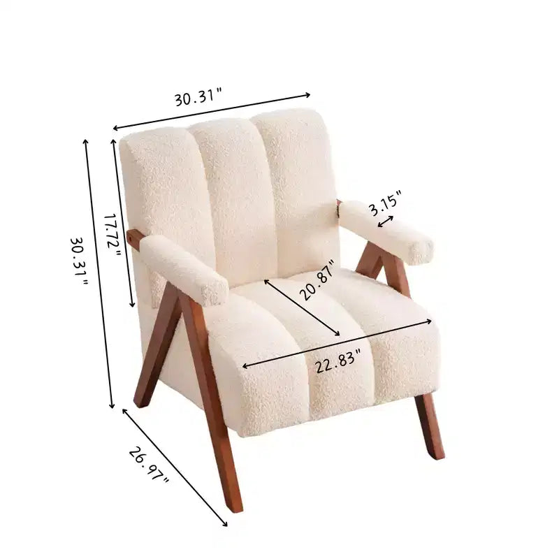 ModernLuxe Fauteuil d'appoint rembourré, Fauteuil simple, Fauteuil ergonomique, Fauteuil de lecture rembourré, Fauteuil de loisirs, Chenille