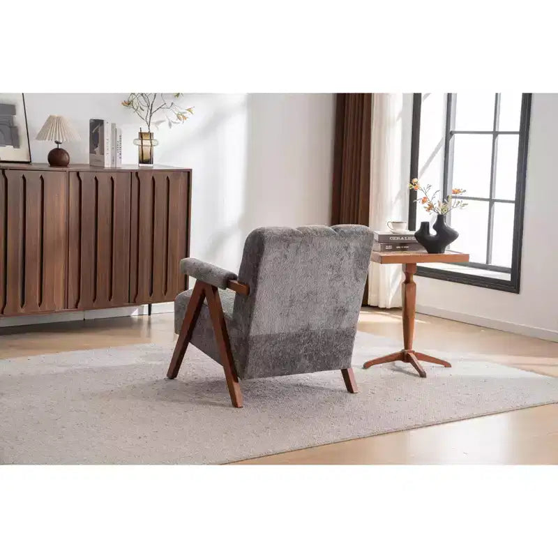 ModernLuxe Fauteuil d'appoint rembourré, Fauteuil simple, Fauteuil ergonomique, Fauteuil de lecture rembourré, Fauteuil de loisirs, Chenille