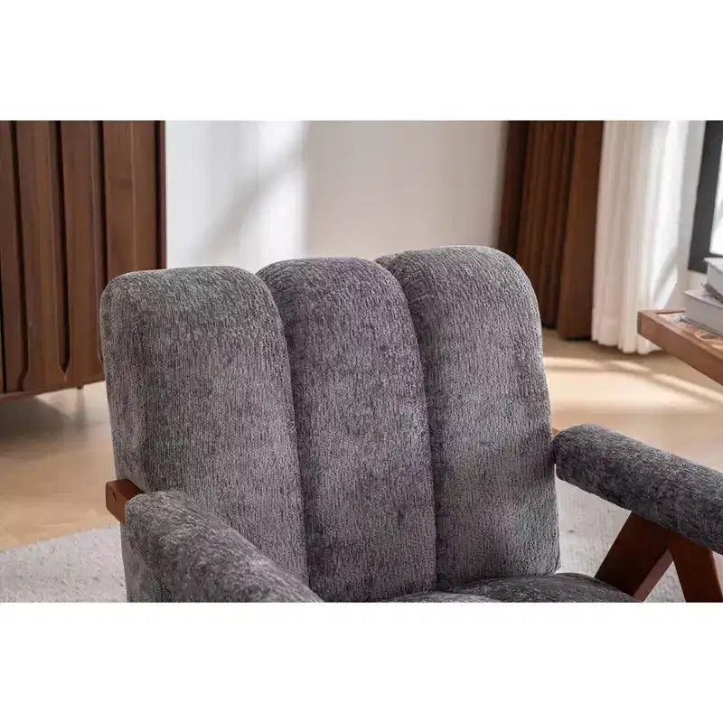 ModernLuxe Fauteuil d'appoint rembourré, Fauteuil simple, Fauteuil ergonomique, Fauteuil de lecture rembourré, Fauteuil de loisirs, Chenille