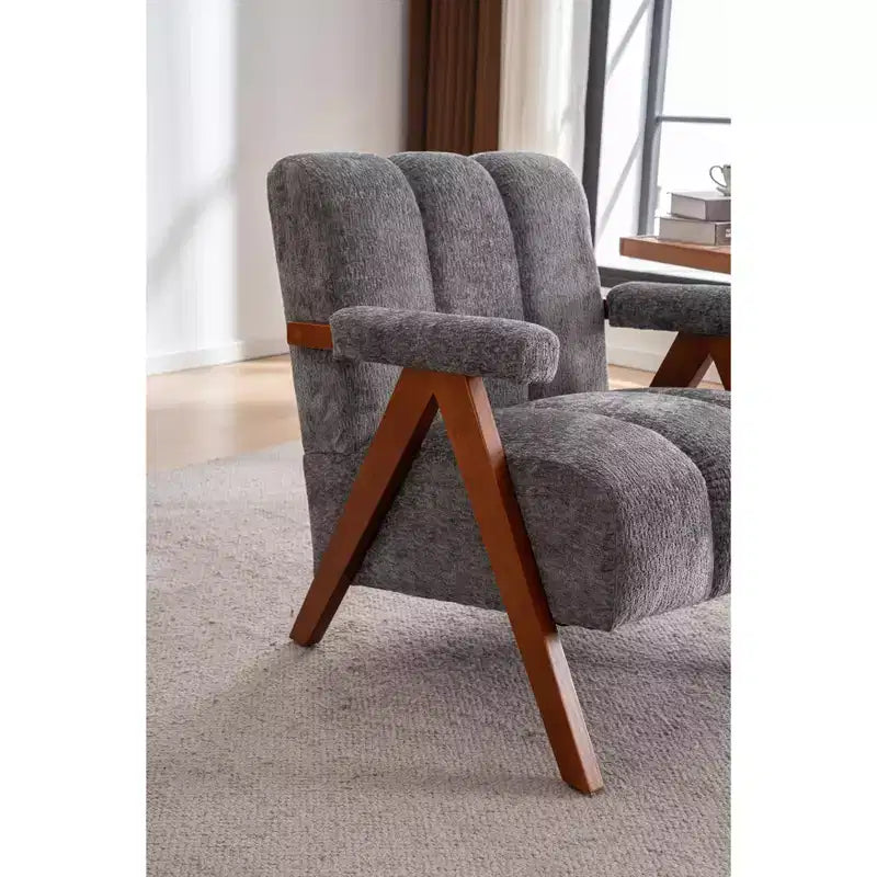 ModernLuxe Fauteuil d'appoint rembourré, Fauteuil simple, Fauteuil ergonomique, Fauteuil de lecture rembourré, Fauteuil de loisirs, Chenille