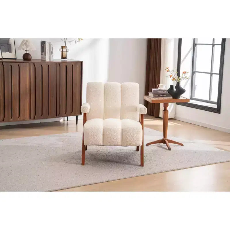 ModernLuxe Fauteuil d'appoint rembourré, Fauteuil simple, Fauteuil ergonomique, Fauteuil de lecture rembourré, Fauteuil de loisirs, Chenille