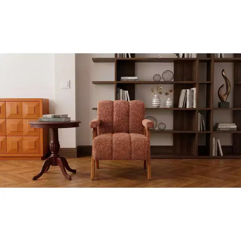 ModernLuxe Fauteuil d'appoint rembourré, Fauteuil simple, Fauteuil ergonomique, Fauteuil de lecture rembourré, Fauteuil de loisirs, Chenille