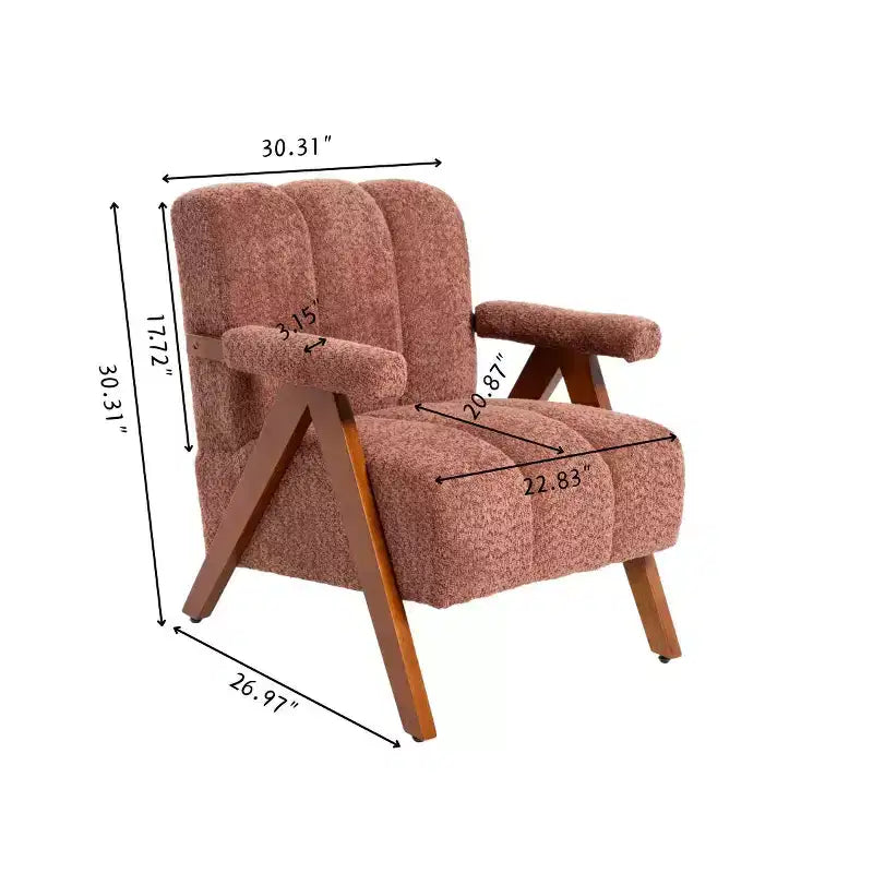 ModernLuxe Fauteuil d'appoint rembourré, Fauteuil simple, Fauteuil ergonomique, Fauteuil de lecture rembourré, Fauteuil de loisirs, Chenille