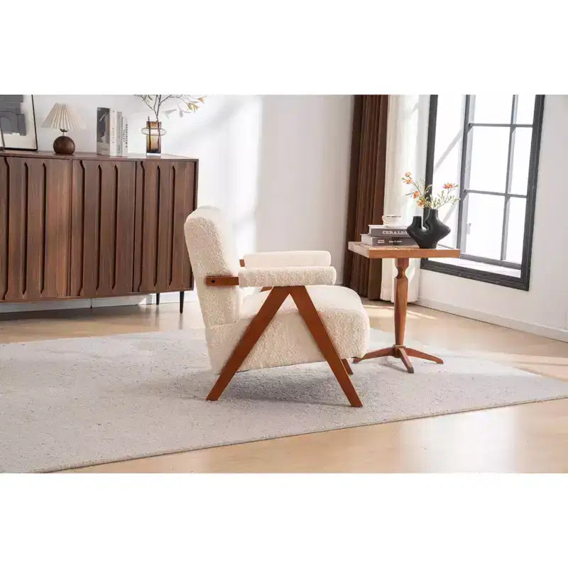 ModernLuxe Fauteuil d'appoint rembourré, Fauteuil simple, Fauteuil ergonomique, Fauteuil de lecture rembourré, Fauteuil de loisirs, Chenille