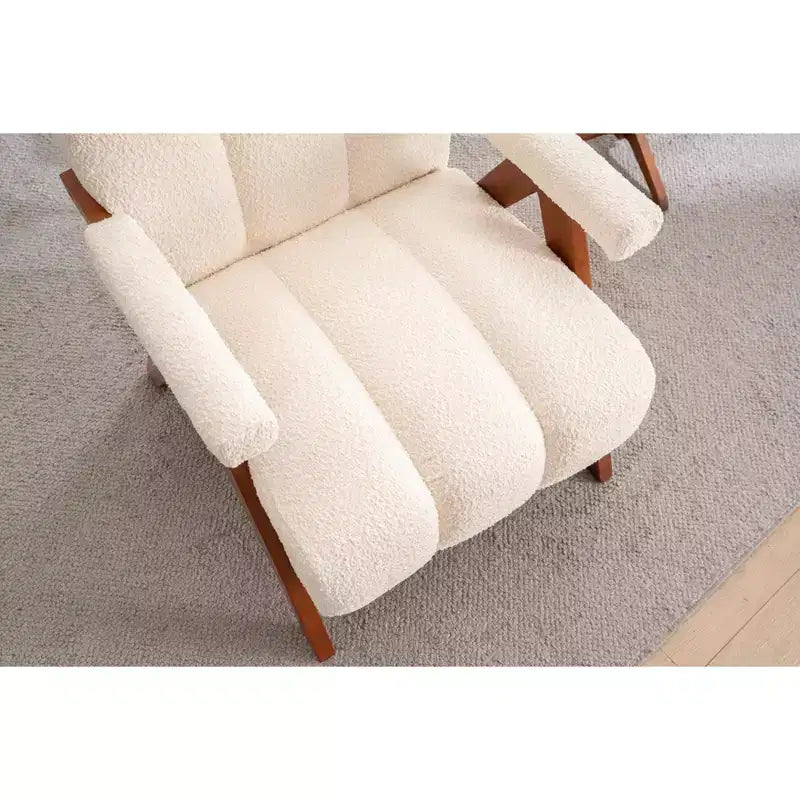 ModernLuxe Fauteuil d'appoint rembourré, Fauteuil simple, Fauteuil ergonomique, Fauteuil de lecture rembourré, Fauteuil de loisirs, Chenille