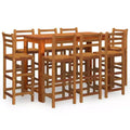 vidaXL Garden Bar Set Natural Wood Solid acacia wood with oil finish Large