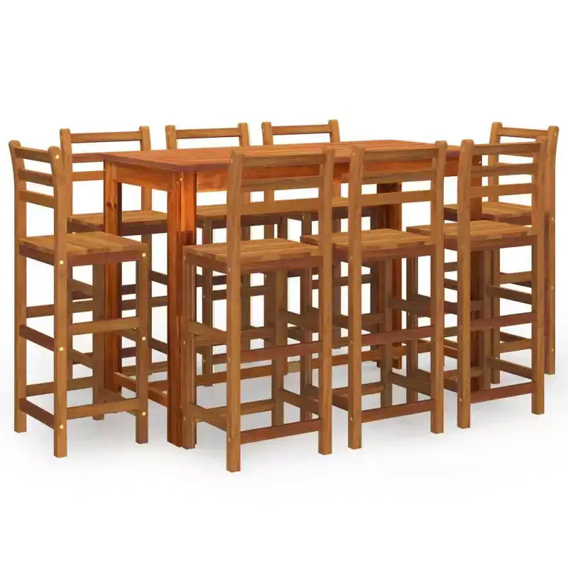 vidaXL Garden Bar Set Natural Wood Solid acacia wood with oil finish Large