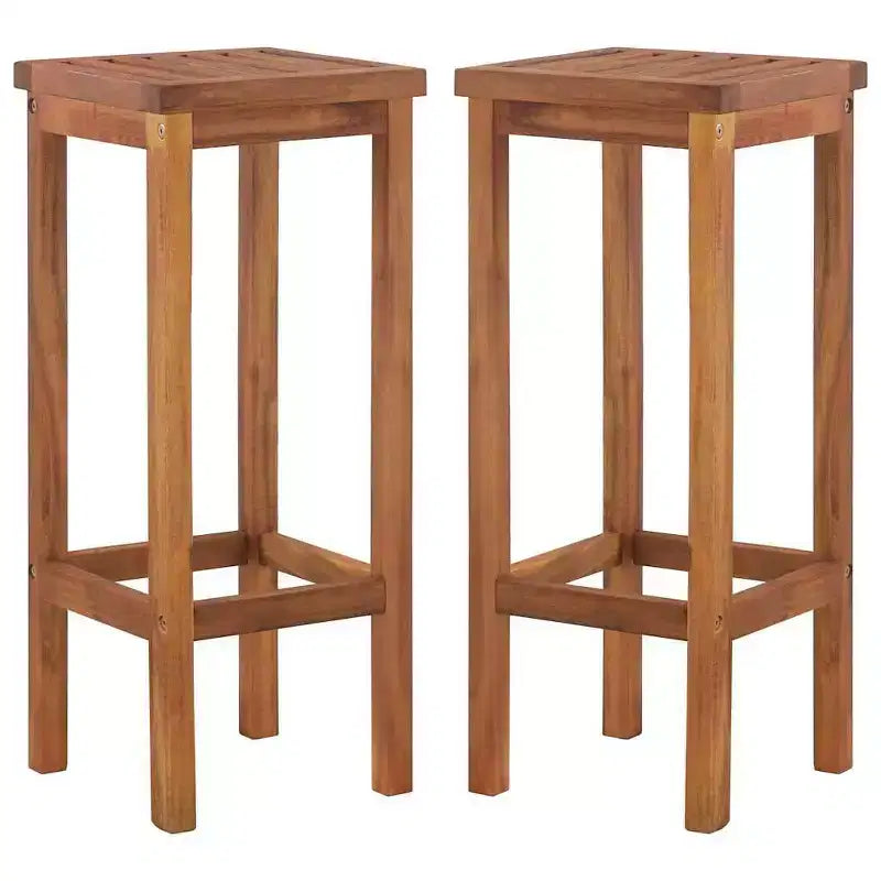vidaXL Ensemble de bar de jardin en bois marron massif d'acacia Repose-pieds standard