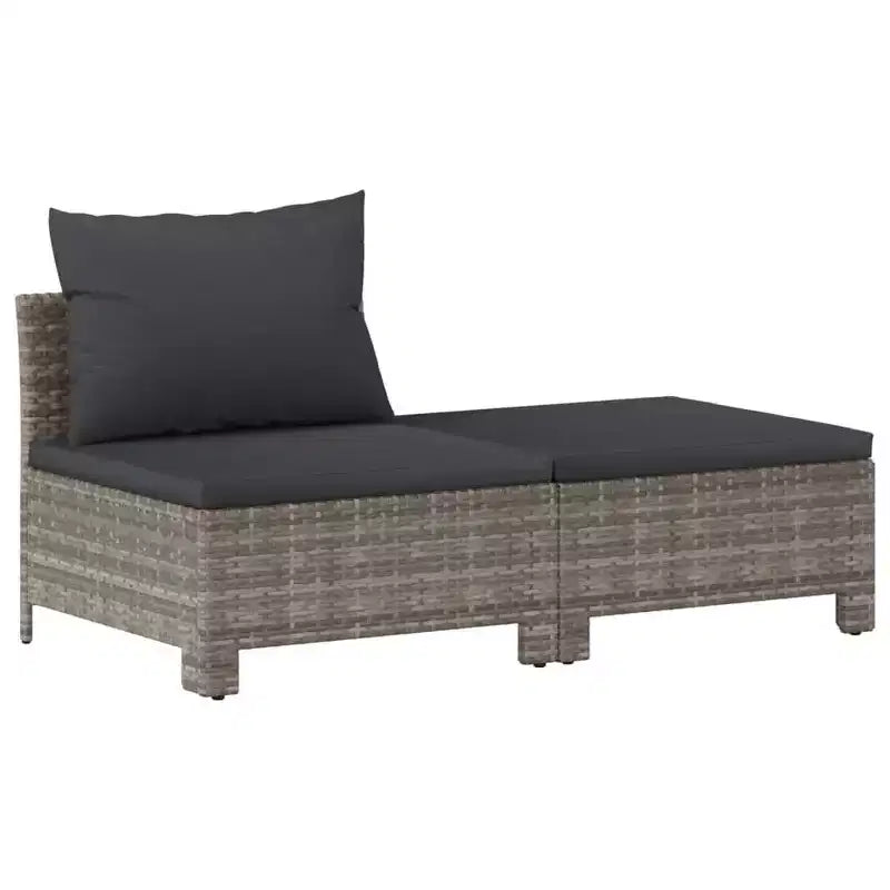 vidaXL Salon de jardin grand modèle, résine tressée gris, acier thermolaqué