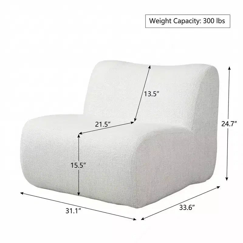 Fauteuil d'appoint sans accoudoirs moderne et modulaire Crinti Christopher Knight Home avec coussin en mousse