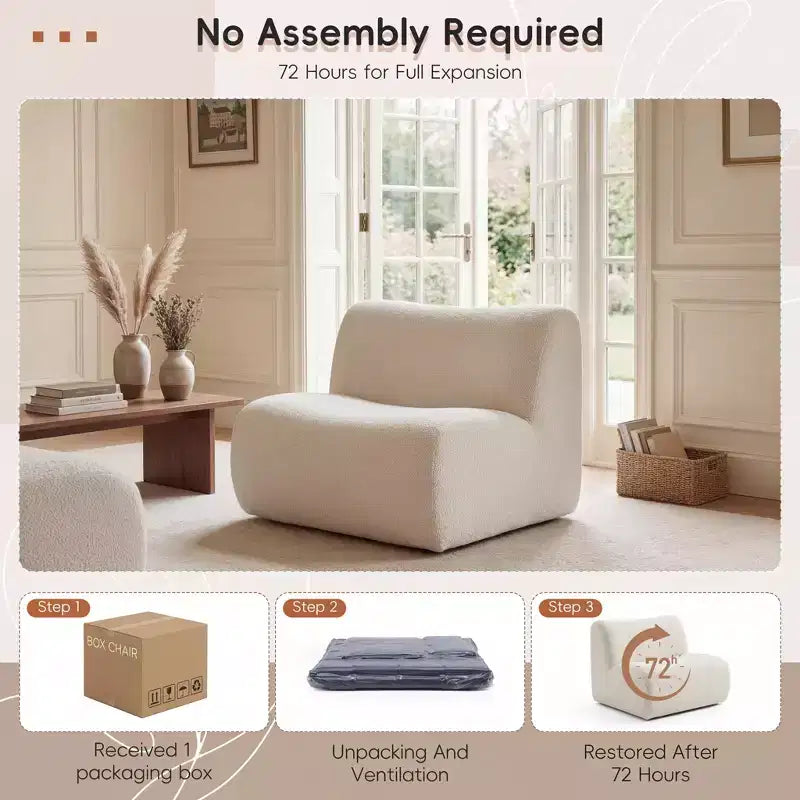 Fauteuil d'appoint sans accoudoirs moderne et modulaire Crinti Christopher Knight Home avec coussin en mousse