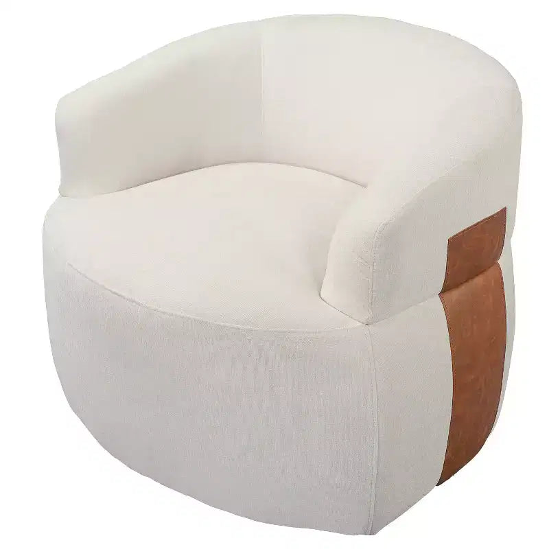 Fauteuil d'appoint pivotant moderne Christopher Knight Home Suroi avec cadre en bois et pieds en métal