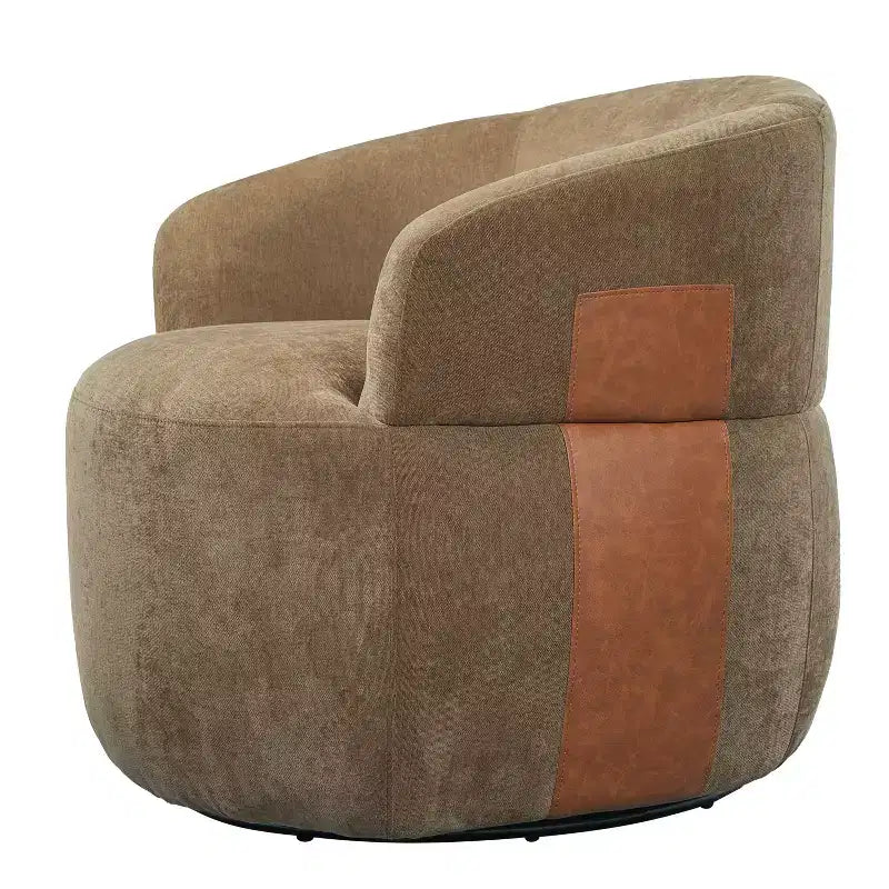 Fauteuil d'appoint pivotant moderne Christopher Knight Home Suroi avec cadre en bois et pieds en métal