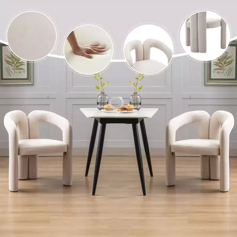 Set of 2 Accent Chairs, Velvet Barrel Armchair for Kitchen, Living Room, Bedroom - ModernLuxe