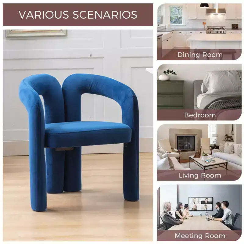 Set of 2 Accent Chairs, Velvet Barrel Armchair for Kitchen, Living Room, Bedroom - ModernLuxe