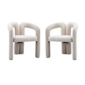 Set of 2 Accent Chairs, Velvet Barrel Armchair for Kitchen, Living Room, Bedroom - ModernLuxe