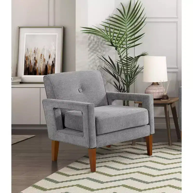 Fauteuil moderne GDFStudio Mason en chenille rembourré avec coussin amovible