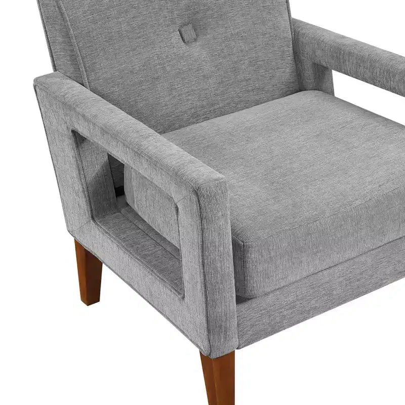 Fauteuil moderne GDFStudio Mason en chenille rembourré avec coussin amovible