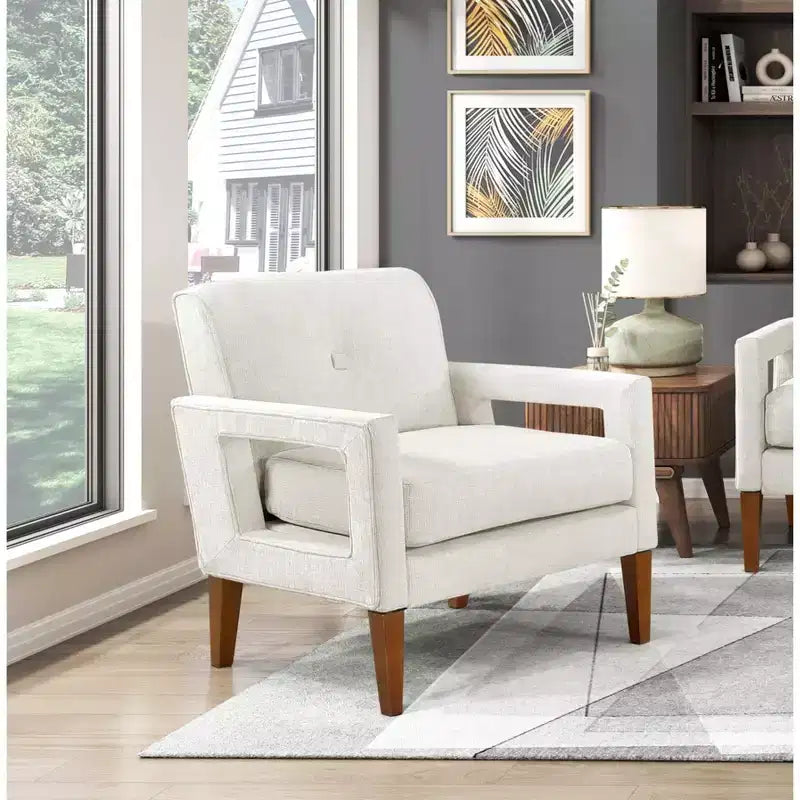 Fauteuil moderne GDFStudio Mason en chenille rembourré avec coussin amovible
