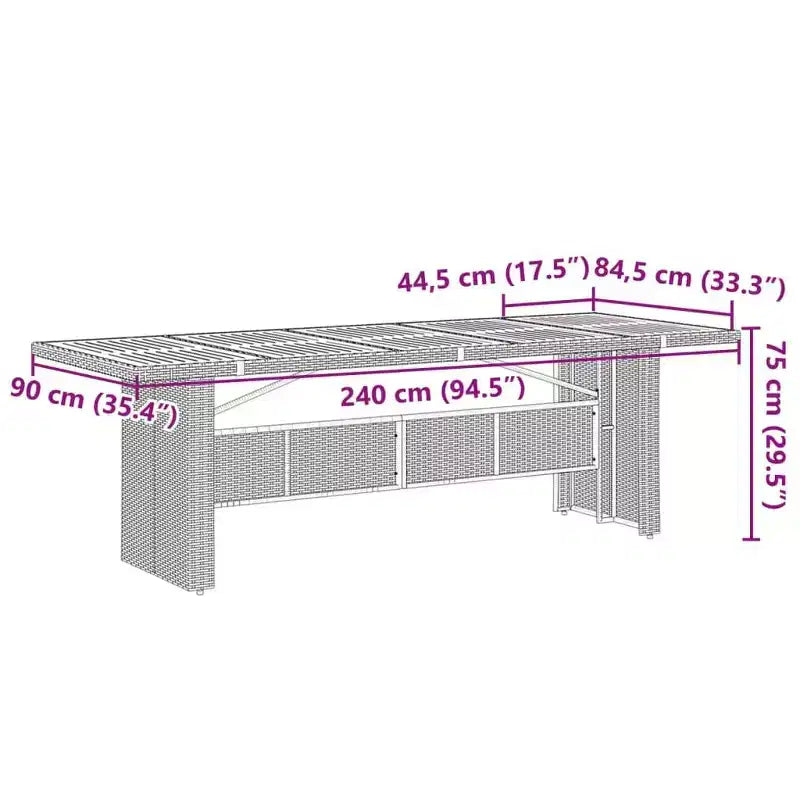 vidaXL Ensemble de salle à manger de jardin, rotin PE noir, grande taille, matériaux résistants aux UV