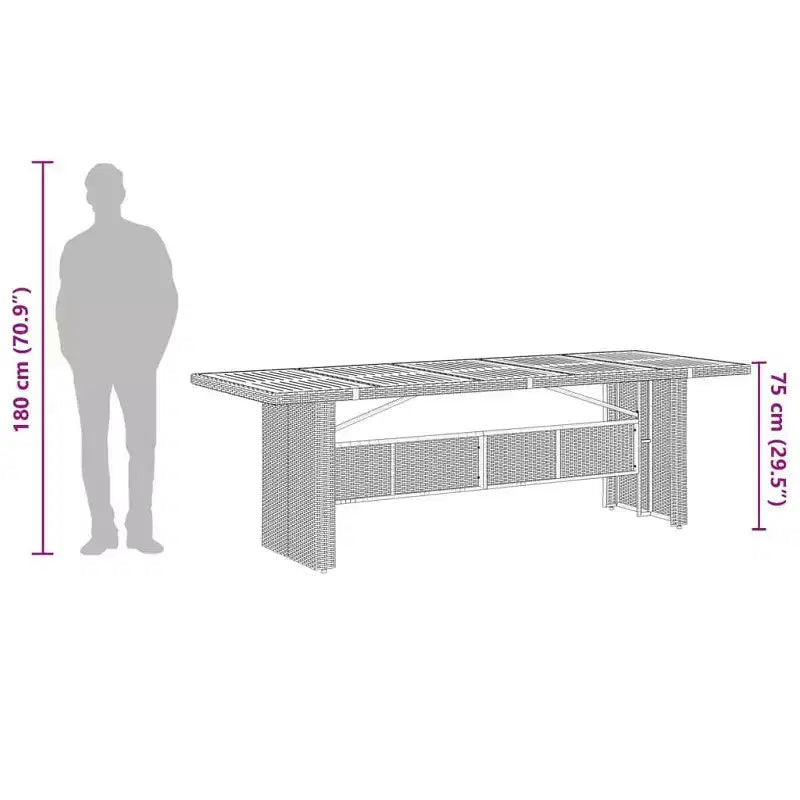 vidaXL Ensemble de salle à manger de jardin, rotin PE noir, grande taille, matériaux résistants aux UV