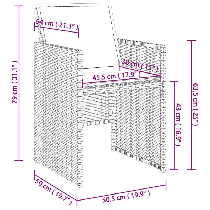 vidaXL Ensemble de salle à manger d'extérieur 8 pcs Gris et Bleu marine