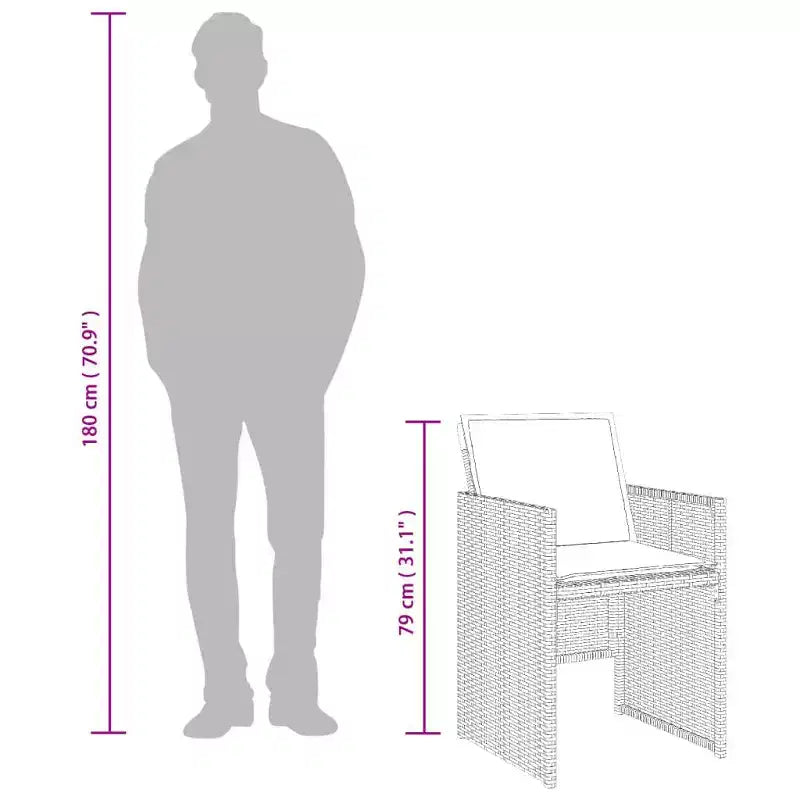 vidaXL Ensemble de salle à manger d'extérieur 8 pcs Gris et Bleu marine