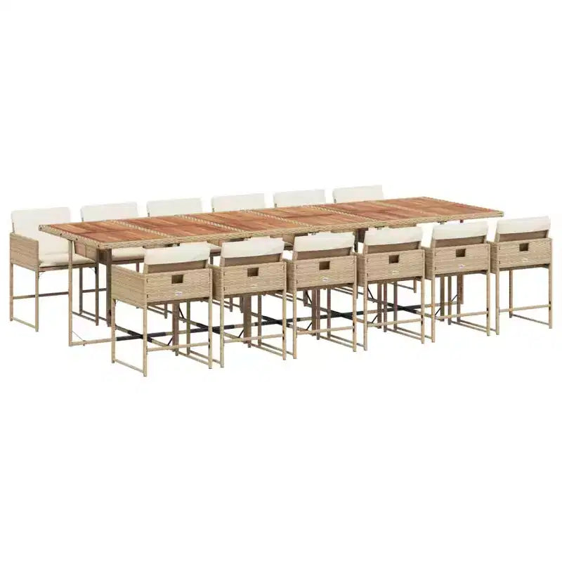 vidaXL Garden Dining Set Beige, Brown, Cream White