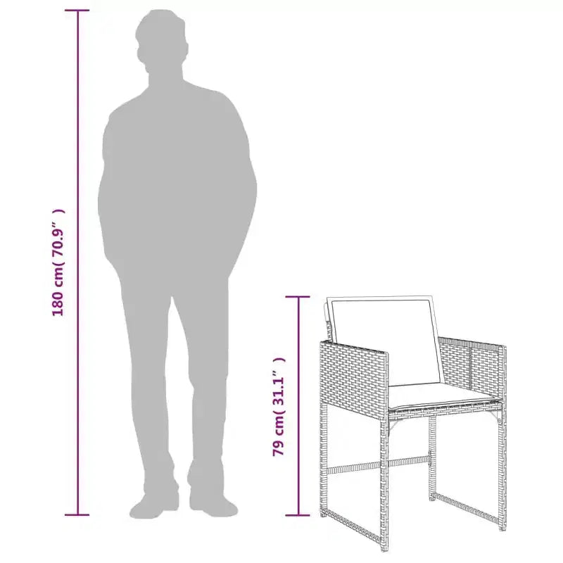 vidaXL Ensemble repas de jardin beige, marron, blanc crème