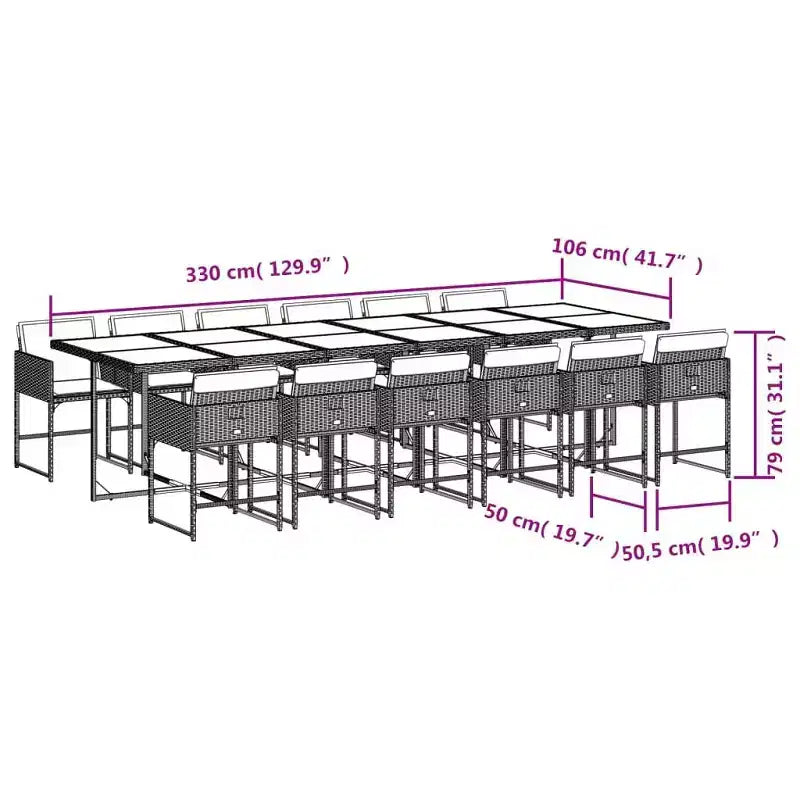 vidaXL Ensemble repas de jardin beige, marron, blanc crème