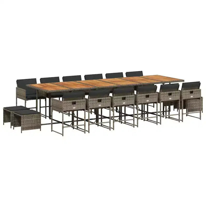 vidaXL Garden Dining Set Grey, Brown, Dark Grey