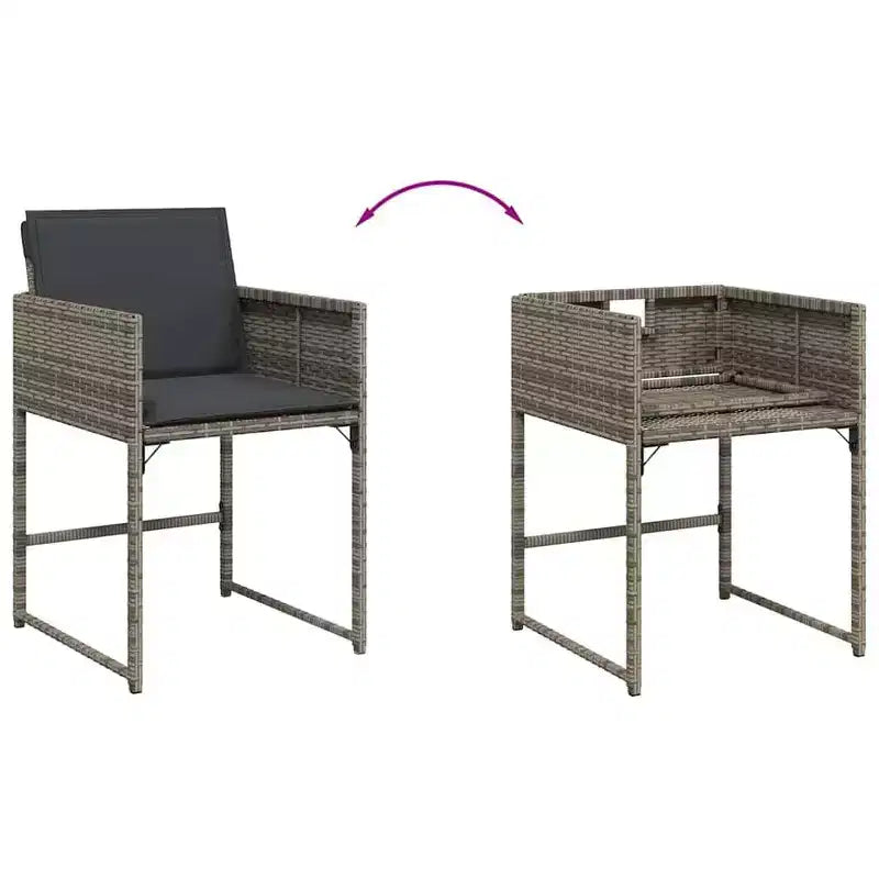 vidaXL Salon de jardin Gris, Marron, Gris foncé