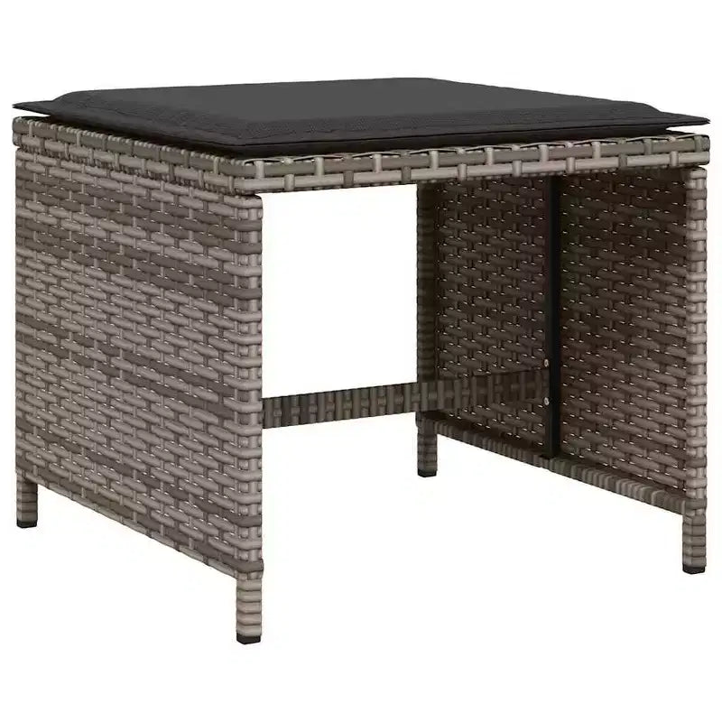 vidaXL Salon de jardin Gris, Marron, Gris foncé