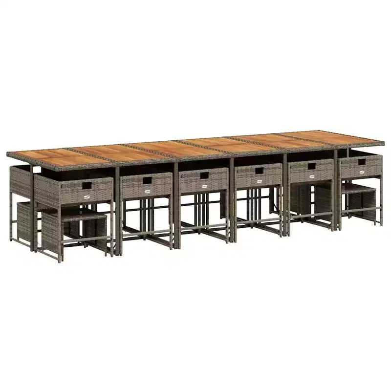 vidaXL Salon de jardin Gris, Marron, Gris foncé